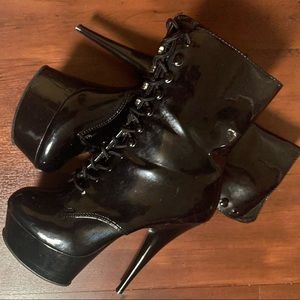 Pleasers Lace-Up Heeled Bootie